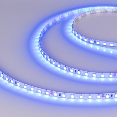 Лента RT-A120-5mm 24V Blue (9.6 W/m, IP20, 2835, 5m) (Arlight, 9.6 Вт/м, IP20)