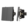 Механизм выключателя двухклавишный проходной SWT-TENDO-MKP2-SFPL-GR (230V, 10A) (Arlight, -)