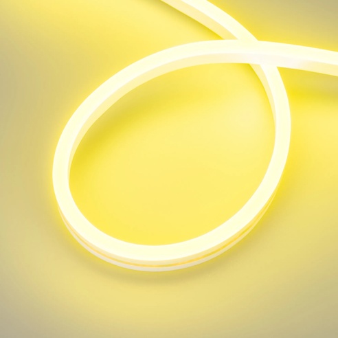 Лента светодиодная герметичная AURORA-PS-A120-16x8mm 24V Lemon (10 W/m, IP65, 2835, 5m) (Arlight, Силикон)