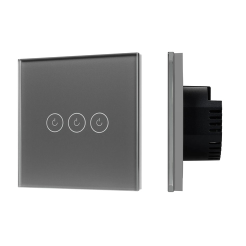 Выключатель сенсорный SWT-OMALI-S03-ZB-GR (250V, 10A, Zigbee) (Arlight, Стекло)