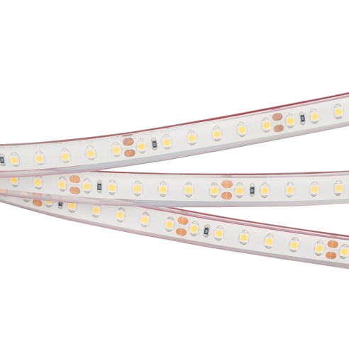 Лента светодиодная RTW 2-5000PGS 24V Warm 2x (3528, 600 LED, LUX) (Arlight, 9.6 Вт/м, IP67)