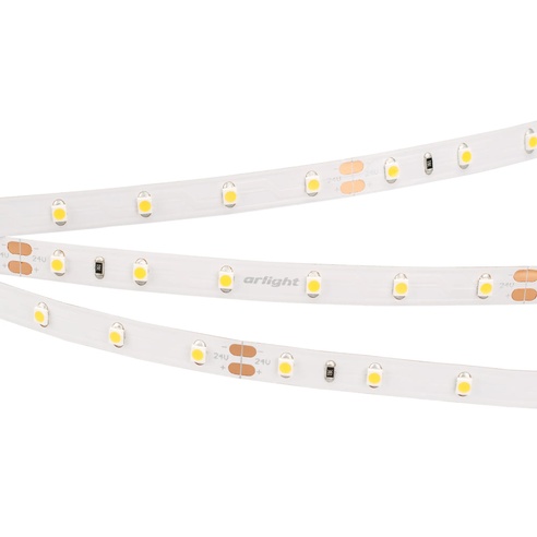 Лента светодиодная RT 2-5000 24V Warm3000 (3528, 300 LED, LUX) (Arlight, 4.8 Вт/м, IP20)