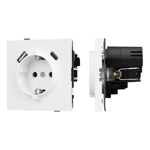 Механизм розетки с USB зарядкой SCT-TENDO-MUAC-PL-WH (230V, 16A) (Arlight, -)