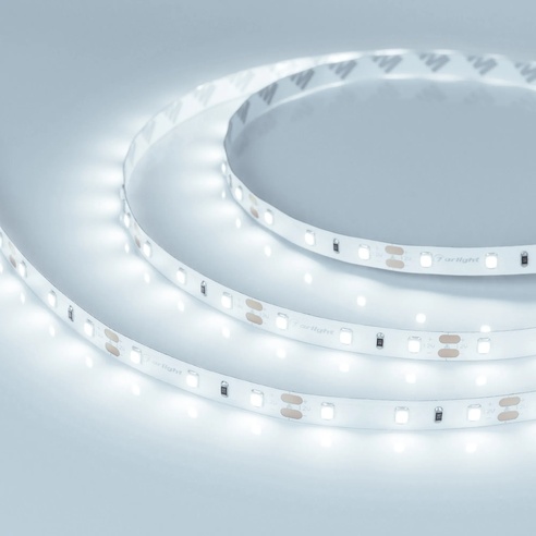 Лента светодиодная RT-A60-8mm 12V Cool 8K (4.8 W/m, IP20, 2835, 5m) (Arlight, Открытый)