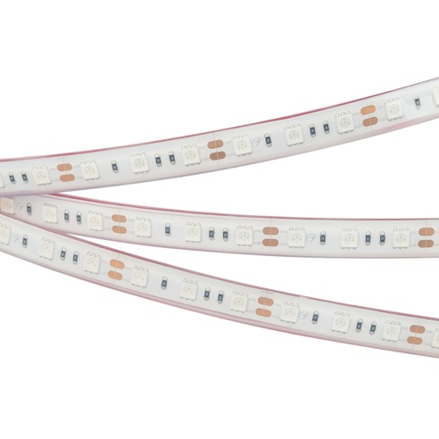 Лента светодиодная RTW 2-5000PGS 12V Yellow 2x (5060, 300 LED, LUX) (Arlight, 14.4 Вт/м, IP67)