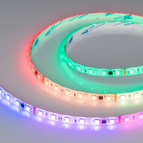 Лента светодиодная герметичная DMX-SE-B60-10mm 24V RGB-PX6 (14 W/m, IP65, 5060, 5m) (Arlight, -)