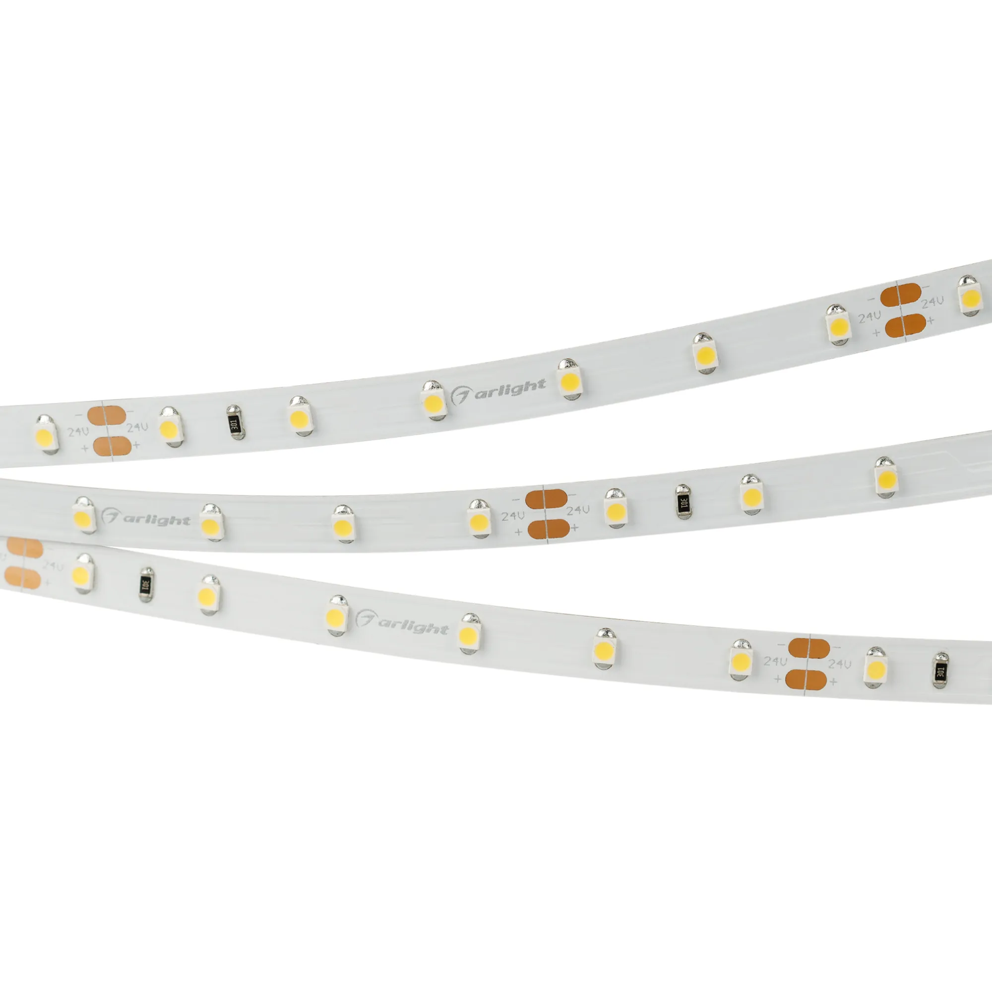 Лента светодиодная RT 2-5000-50m 24V Warm3000 (3528, 60 LED/m, LUX) (Arlight, 4.8 Вт/м, IP20)