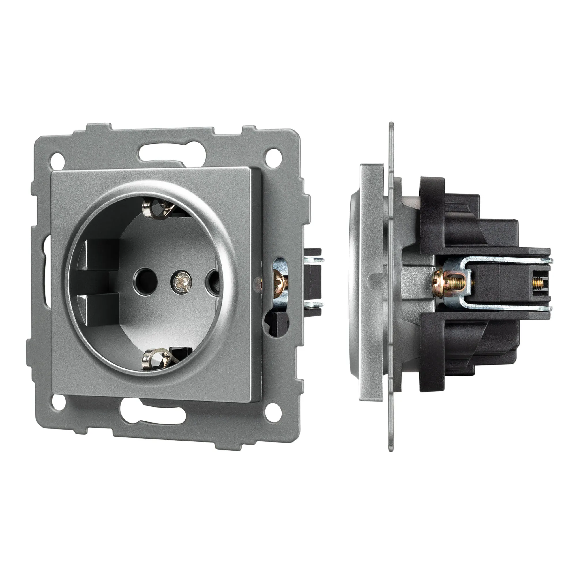 Механизм электрической розетки SCT-MEU1-PL-GR-V (250V, 16A) (Arlight, -) - изображение товара