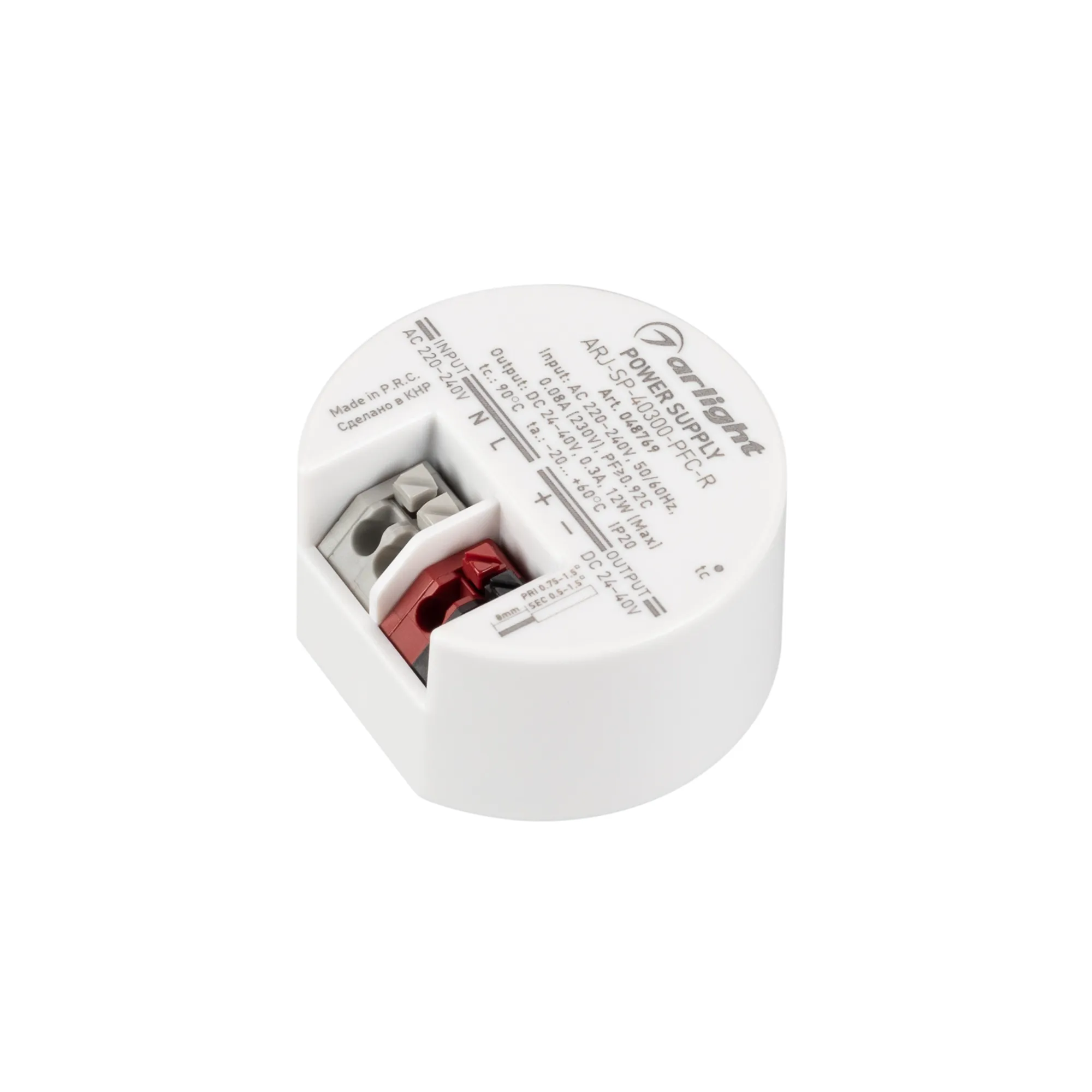 Блок питания ARJ-SP-40300-PFC-R (12W, 24-40V, 300mA) (Arlight, IP20 Пластик, 5 лет) - изображение товара