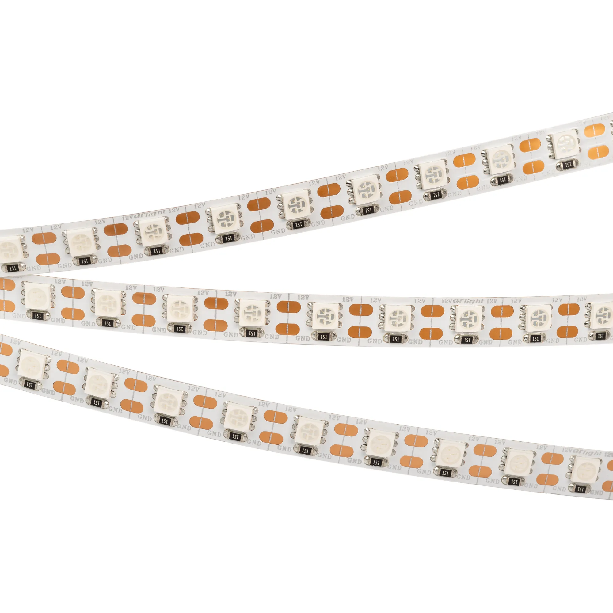 Лента светодиодная RT 2-5000 12V Cx1 Yellow 2x (5060, 360 LED, LUX) (Arlight, 15.6 Вт/м, IP20)