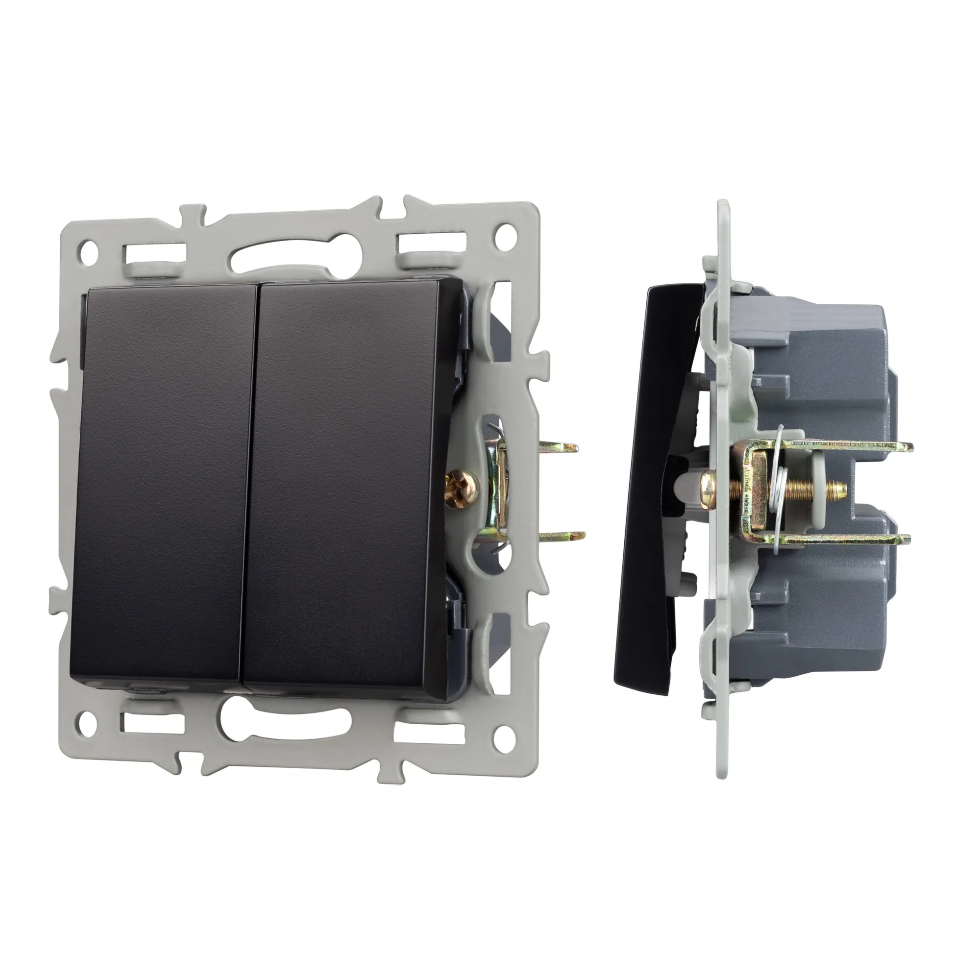 Механизм выключателя двухклавишный непроходной SWT-MK02-PL-BK (250V, 16A) (Arlight, -) - изображение товара