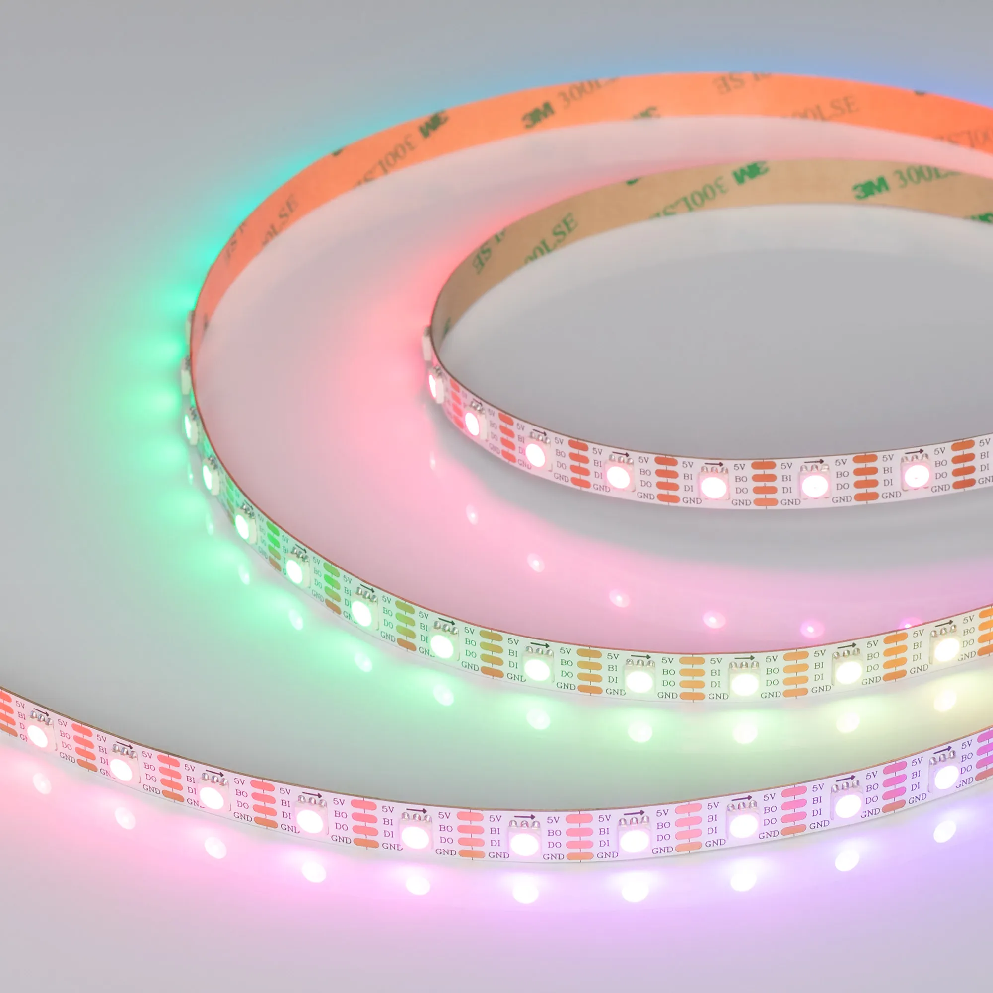 Лента светодиодная SPI-B60-10mm 5V RGB-PX1-BPT (12 W/m, IP20, 5060, 5m) (Arlight, бегущий огонь) - изображение товара