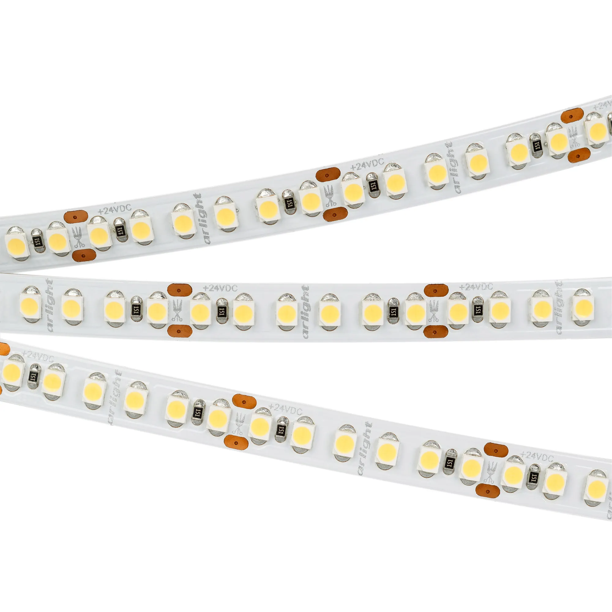 Лента светодиодная RT-A180-8mm 24V Warm3000 (14.4 W/m, IP20, 3528, 5m) (Arlight, Открытый) - изображение товара