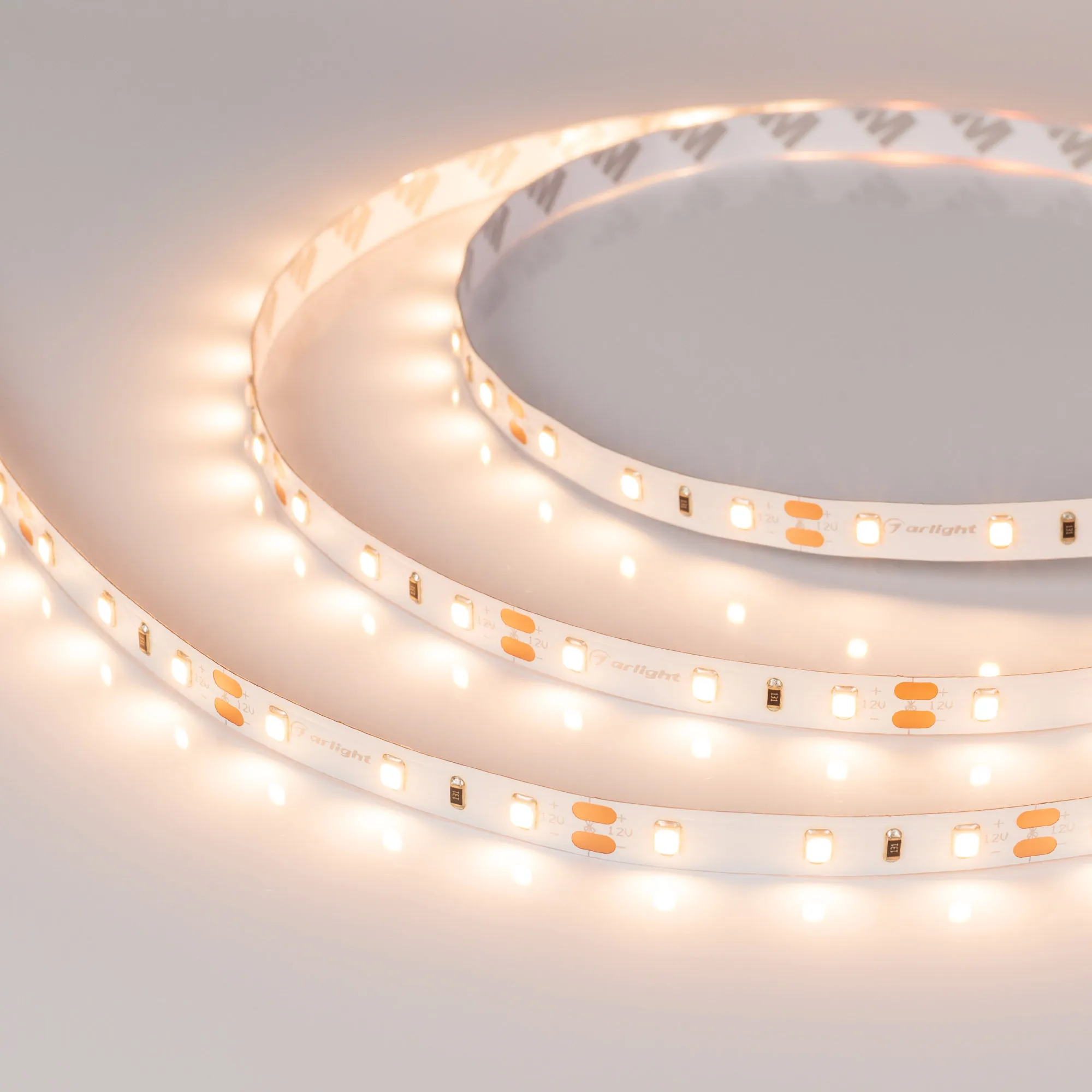 Лента светодиодная RT-A60-8mm 12V Warm3000 (4.8 W/m, IP20, 2835, 5m) (Arlight, Открытый) - изображение товара