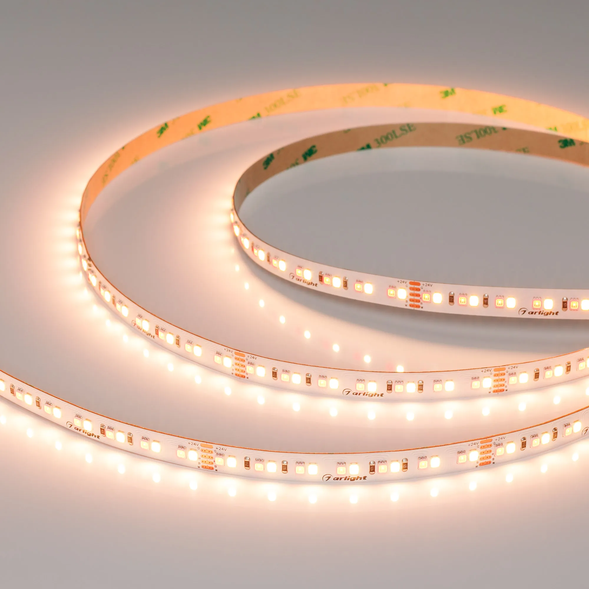 Лента RT-A168-10mm 24V RGBW-Warm (20 W/m, IP20, 5m) (Arlight, высок.эфф.150 лм/Вт) - изображение товара