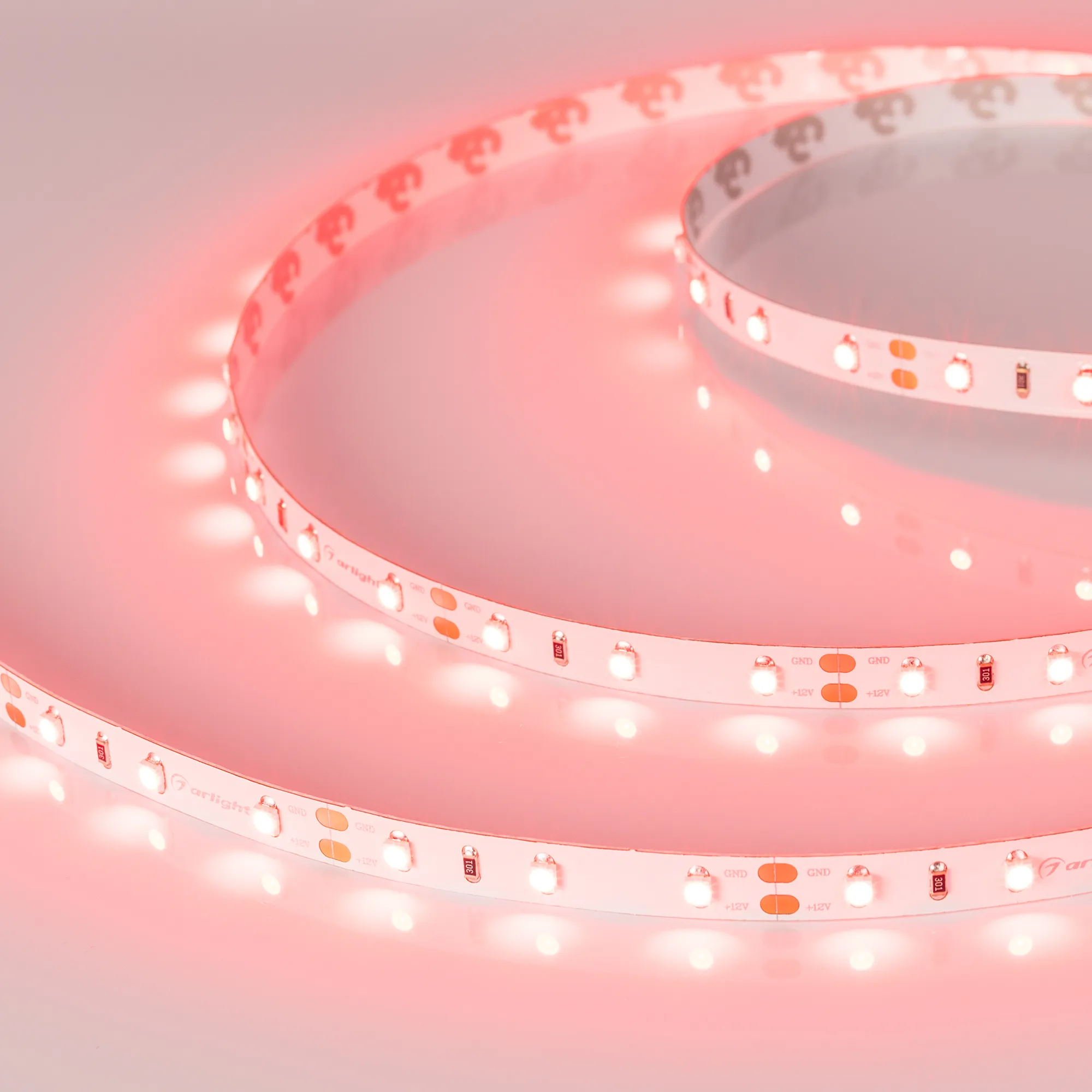 Лента светодиодная RT-A60-8mm 12V Red (4.8 W/m, IP20, 2835, 5m) (Arlight, 4.8 Вт/м, IP20) - изображение товара