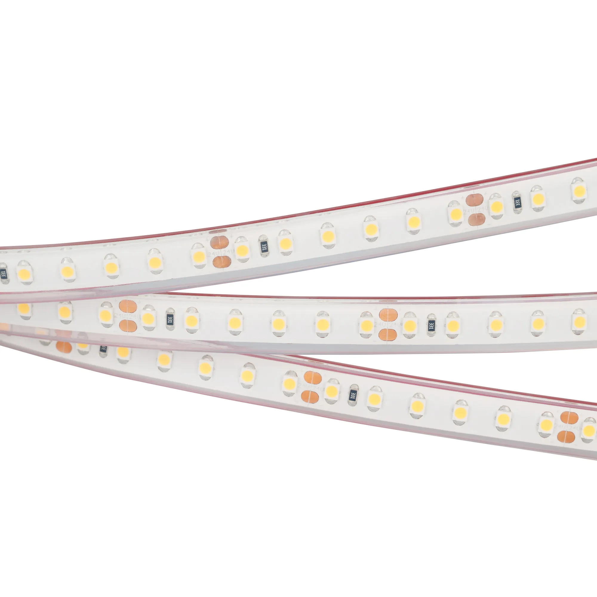 Лента светодиодная RTW 2-5000PGS 24V Warm 2x (3528, 600 LED, LUX) (Arlight, 9.6 Вт/м, IP67)