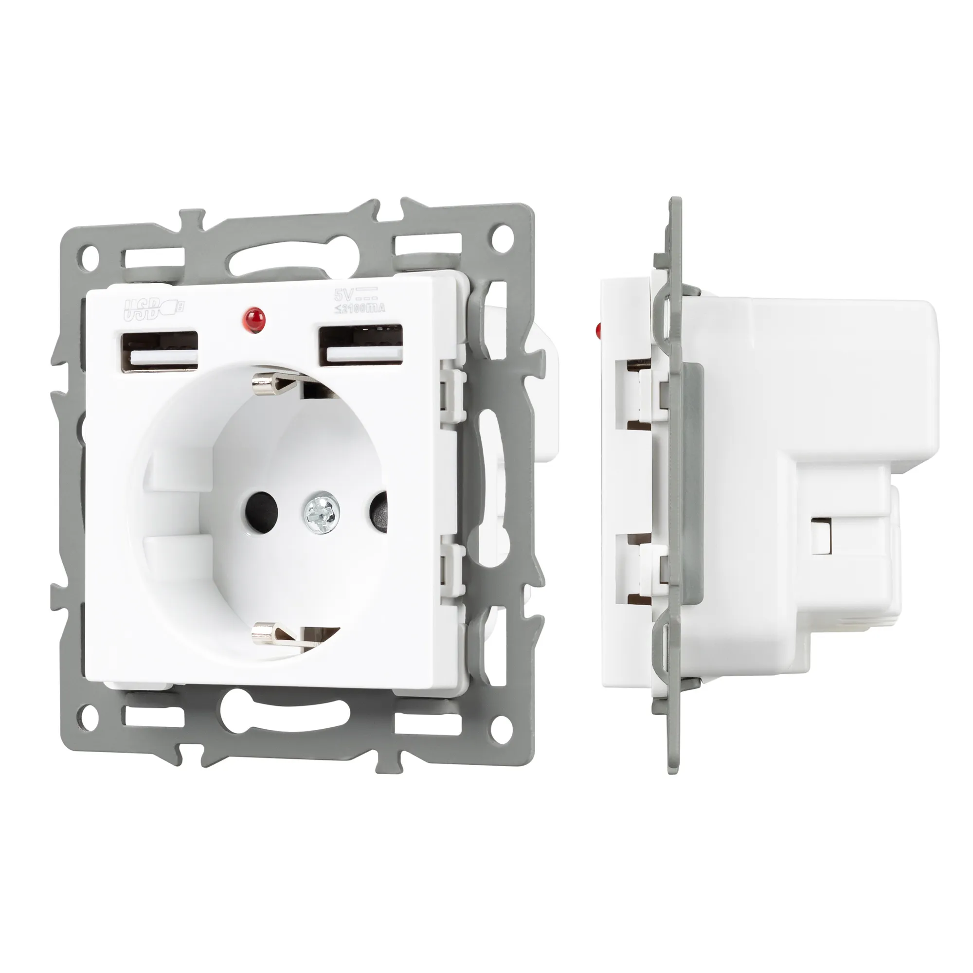 Механизм розетки с USB зарядкой SCT-MUAA-PL-WH (250V, 16A) (Arlight, -) - изображение товара