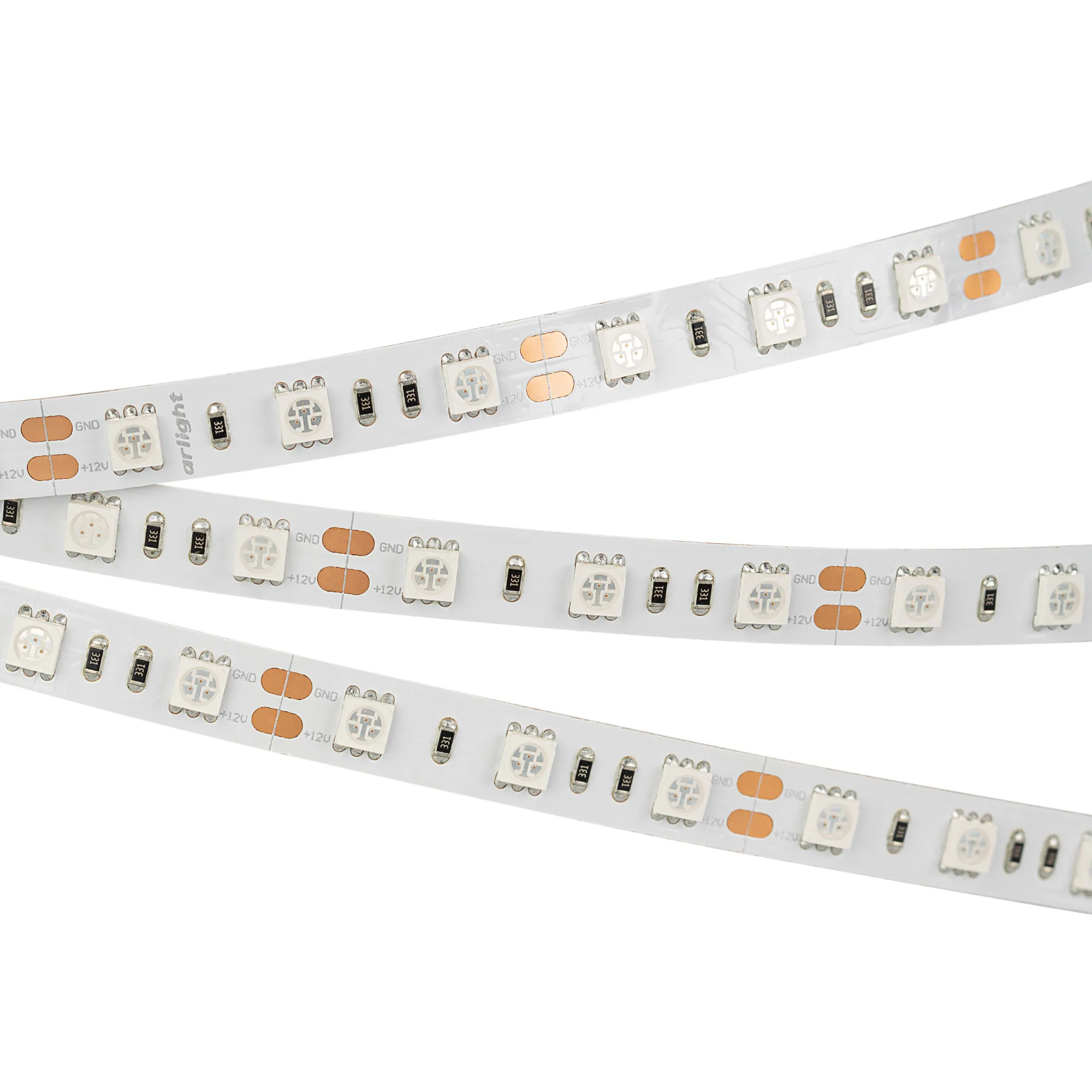 Лента светодиодная RT 2-5000 12V Green 2x (5060, 300 LED, LUX) (Arlight, 14.4 Вт/м, IP20)