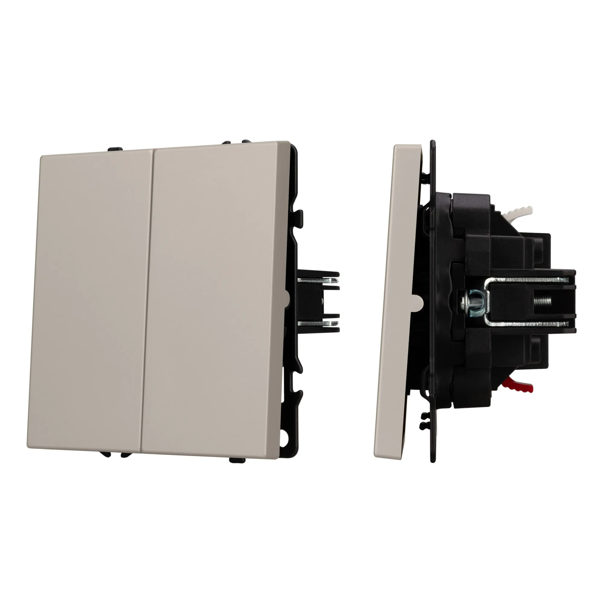 Механизм выключателя двухклавишный проходной SWT-NOBE-MKP2-SFPL-CA (230V, 10A) (Arlight, Кашемир) - изображение товара