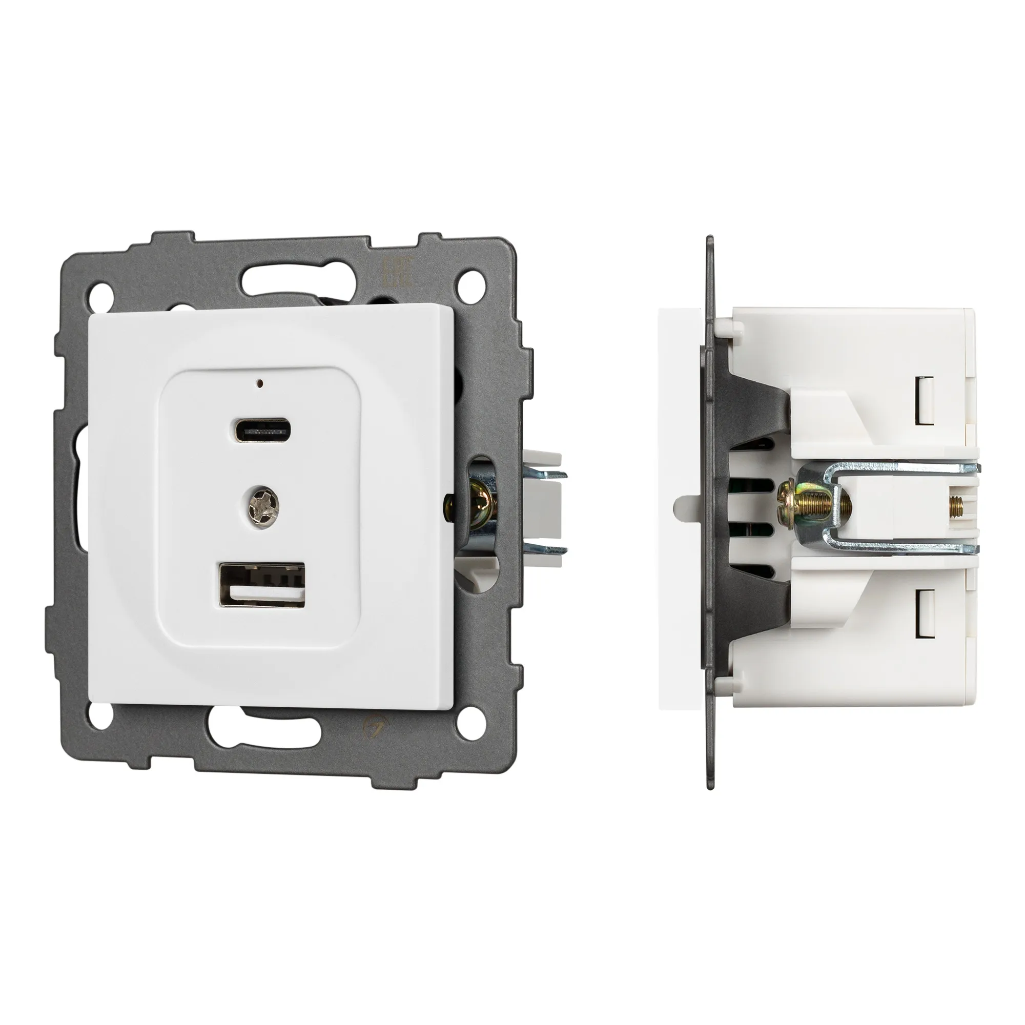 Механизм USB розетки SCT-MUAC-PL-WH-V (5V, 3A, QC4) (Arlight, -) - изображение товара