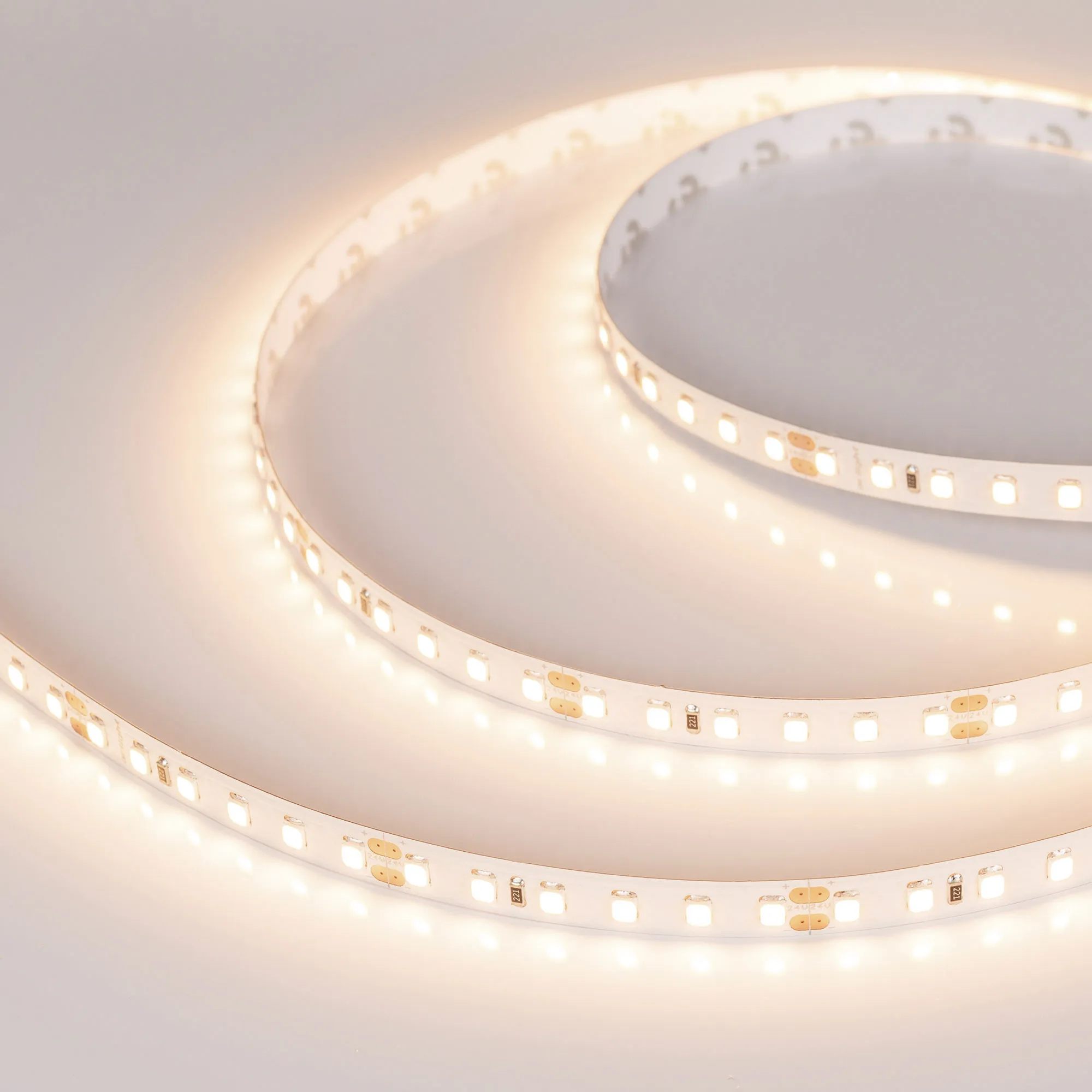 Лента светодиодная RT-A120-8mm 24V Warm3000 (9.6 W/m, IP20, 2835, 5m) (Arlight, Открытый) - изображение товара